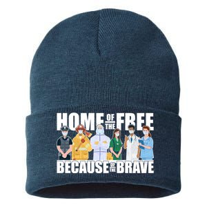 Support Frontline Workers Home Of The Free Sustainable Knit Beanie