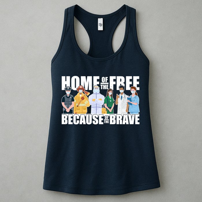 Support Frontline Workers Home Of The Free Womens Tank Top