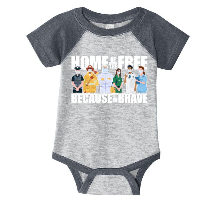 Support Frontline Workers Home Of The Free Infant Baby Jersey Bodysuit