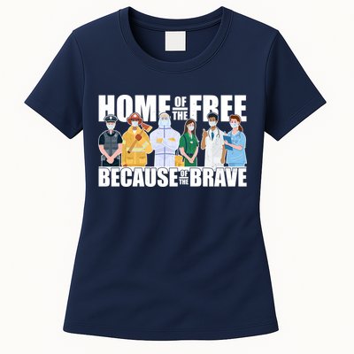 Support Frontline Workers Home Of The Free Womens T-Shirt
