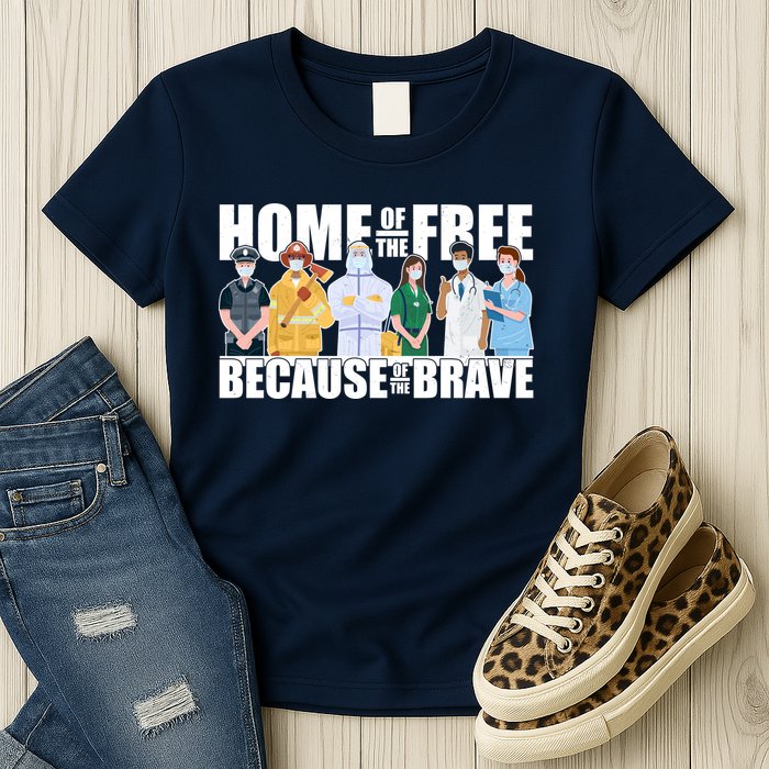 Support Frontline Workers Home Of The Free Womens T-Shirt
