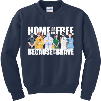 Support Frontline Workers Home Of The Free Kids Sweatshirt