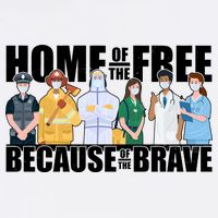 Support Frontline Workers Home Of The Free Garment-Dyed Sweatshirt