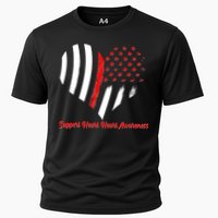 Support Heart Health Awareness - American US Flag Cooling Performance Crew T-Shirt