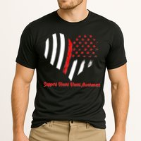 Support Heart Health Awareness - American US Flag Cooling Performance Crew T-Shirt