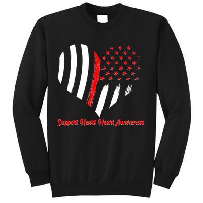 Support Heart Health Awareness - American US Flag Sweatshirt