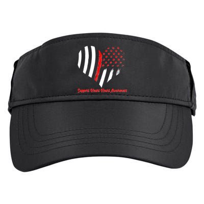Support Heart Health Awareness - American US Flag Adult Drive Performance Visor