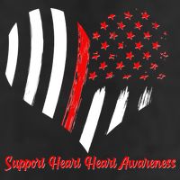 Support Heart Health Awareness - American US Flag Adult Drive Performance Visor