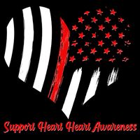Support Heart Health Awareness - American US Flag Drawstring Bag
