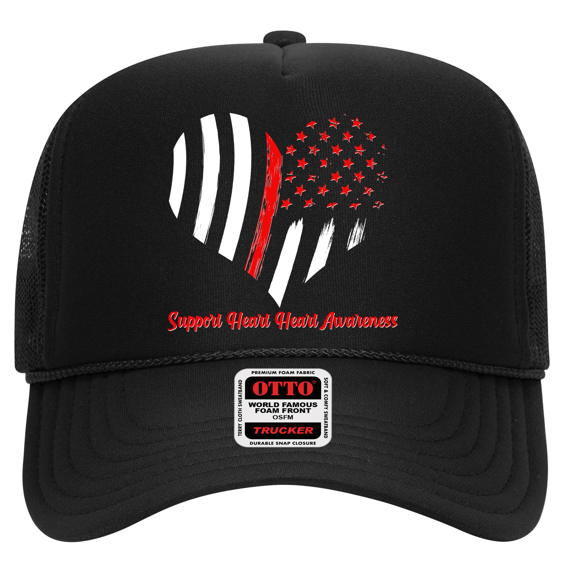 Support Heart Health Awareness - American US Flag Hat