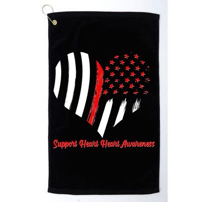Support Heart Health Awareness - American US Flag Golf Towel