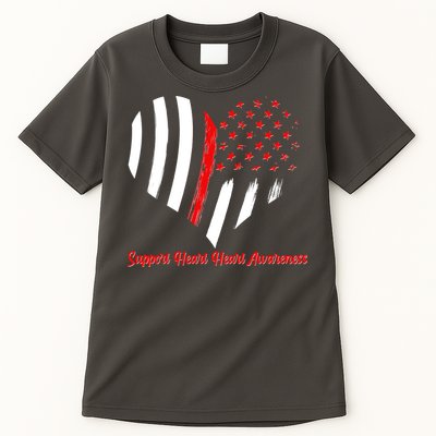 Support Heart Health Awareness - American US Flag Tall T-Shirt