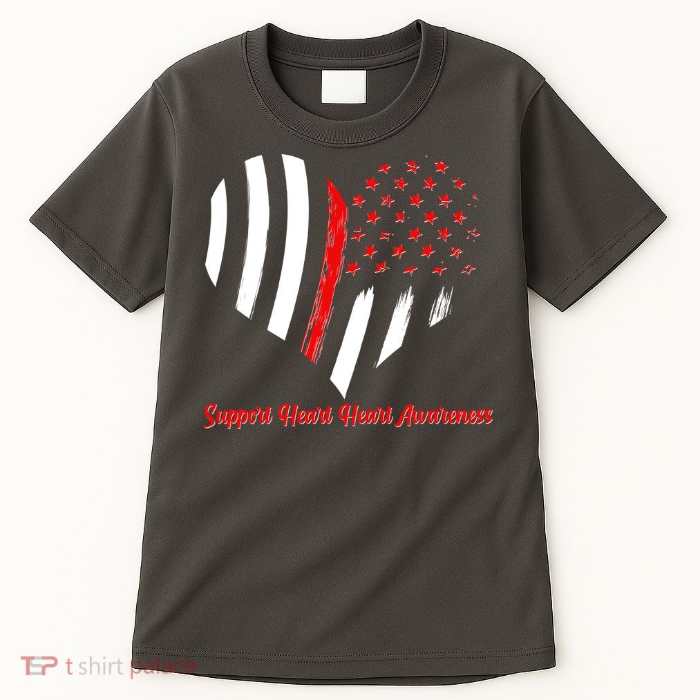 Support Heart Health Awareness - American US Flag Tall T-Shirt