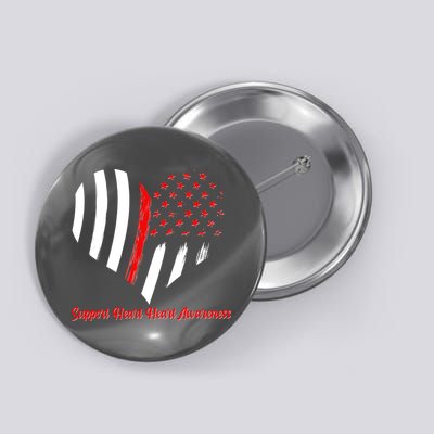 Support Heart Health Awareness - American US Flag Button