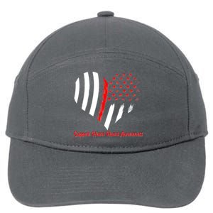 Support Heart Health Awareness - American US Flag 7-Panel Snapback Hat