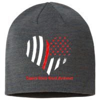 Support Heart Health Awareness - American US Flag Sustainable Beanie