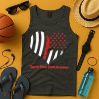 Support Heart Health Awareness - American US Flag Tank Top