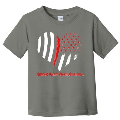 Support Heart Health Awareness - American US Flag Toddler T-Shirt