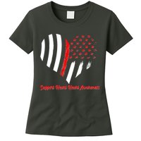 Support Heart Health Awareness - American US Flag Womens T-Shirt