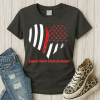 Support Heart Health Awareness - American US Flag Womens T-Shirt