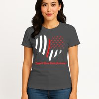 Support Heart Health Awareness - American US Flag Womens T-Shirt