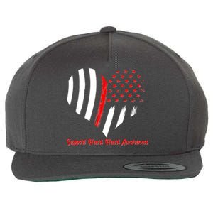 Support Heart Health Awareness - American US Flag Wool Snapback Cap