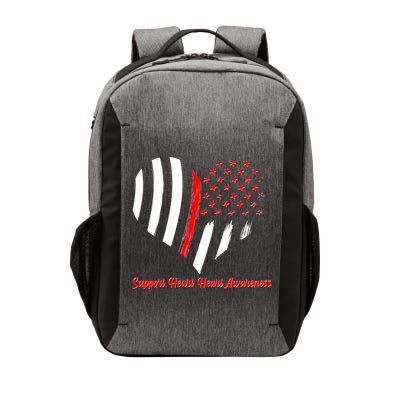 Support Heart Health Awareness - American US Flag Vector Backpack