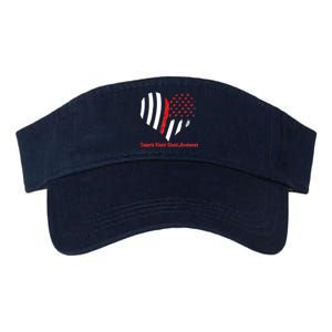 Support Heart Health Awareness - American US Flag Valucap Bio-Washed Visor