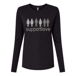 Support Love Equal Rights Womens Cotton Relaxed Long Sleeve T-Shirt