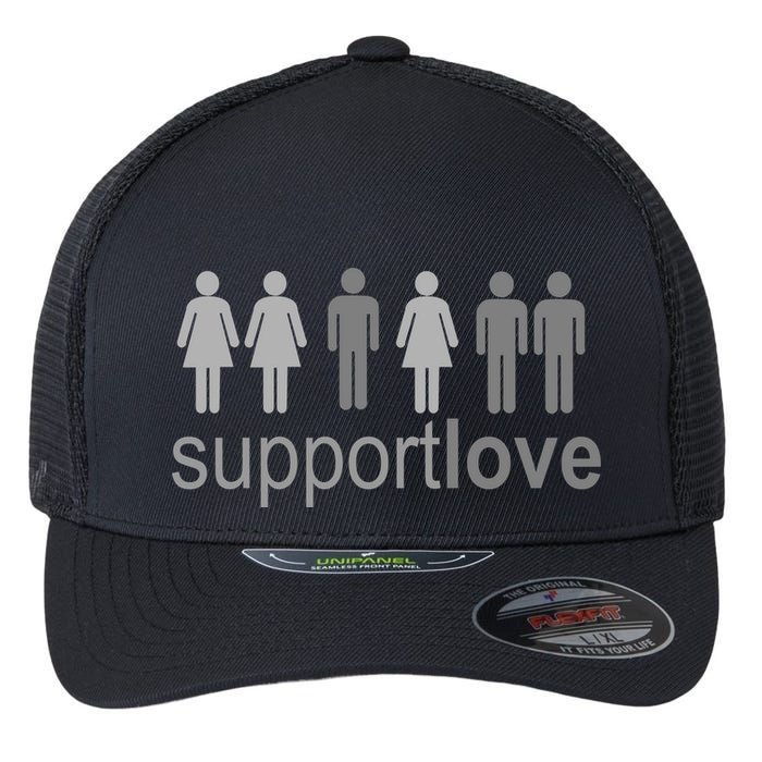 Support Love Equal Rights Flexfit Unipanel Trucker Cap