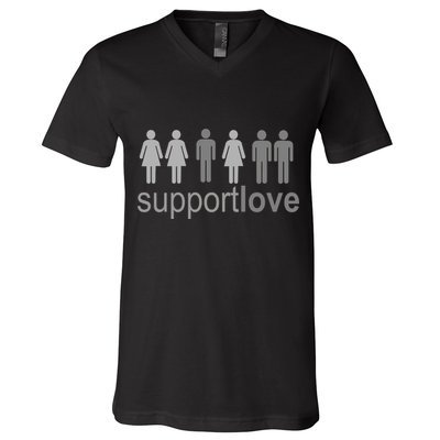 Support Love Equal Rights V-Neck T-Shirt