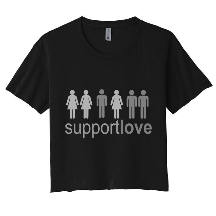 Support Love Equal Rights Women's Crop Top Tee