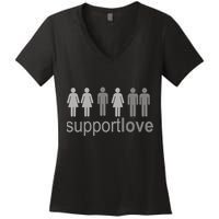 Support Love Equal Rights Women's V-Neck T-Shirt