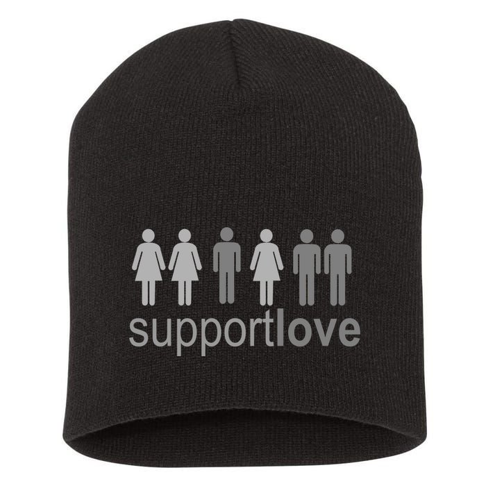 Support Love Equal Rights Short Acrylic Beanie