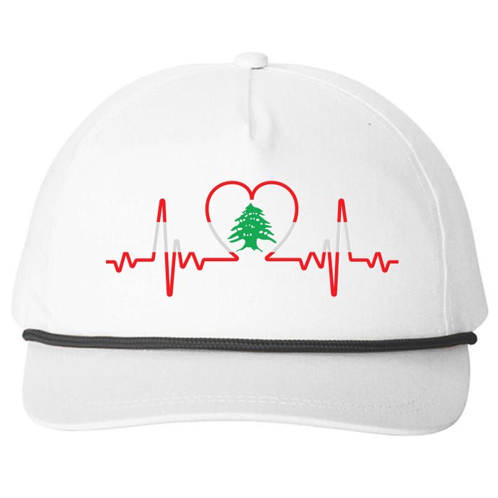 Support Love Lebanon Heartbeat Snapback Five-Panel Rope Hat