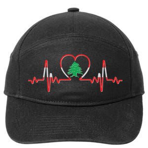 Support Love Lebanon Heartbeat 7-Panel Snapback Hat