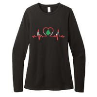 Support Love Lebanon Heartbeat Womens CVC Long Sleeve Shirt