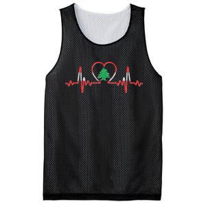 Support Love Lebanon Heartbeat Mesh Reversible Basketball Jersey Tank