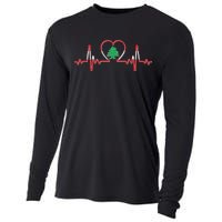 Support Love Lebanon Heartbeat Cooling Performance Long Sleeve Crew