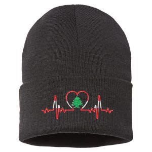 Support Love Lebanon Heartbeat Sustainable Knit Beanie