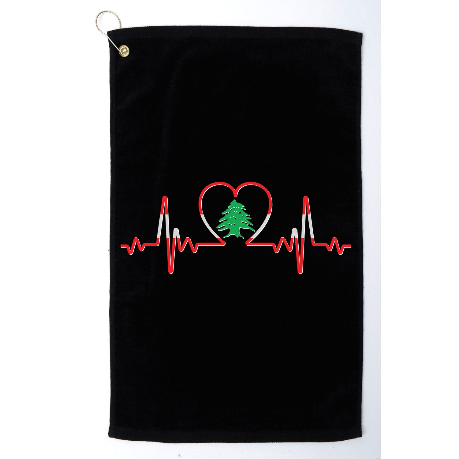 Support Love Lebanon Heartbeat Golf Towel