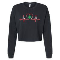 Support Love Lebanon Heartbeat Cropped Pullover Crew