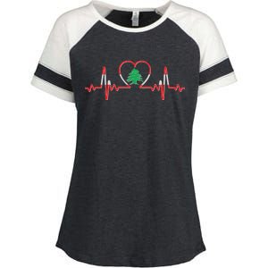 Support Love Lebanon Heartbeat Enza Ladies Jersey Colorblock Tee