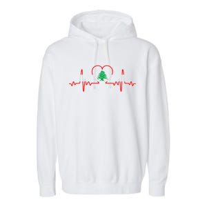 Support Love Lebanon Heartbeat Garment-Dyed Fleece Hoodie