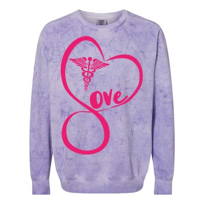 Support Love Nurses Colorblast Crewneck Sweatshirt