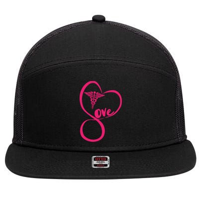 Support Love Nurses 7 Panel Mesh Trucker Snapback Hat