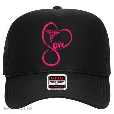 Support Love Nurses High Crown Mesh Back Trucker Hat