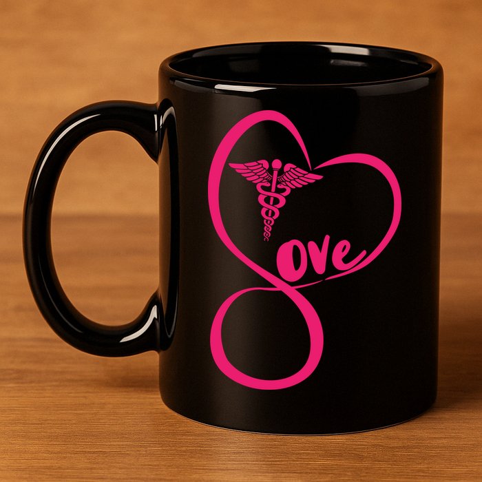 Support Love Nurses 11oz C Handle Ceramic Mug