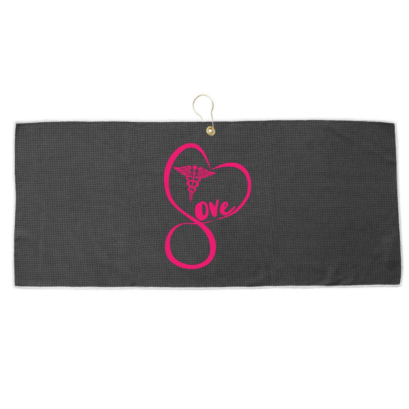 Support Love Nurses Large Microfiber Waffle Golf Towel