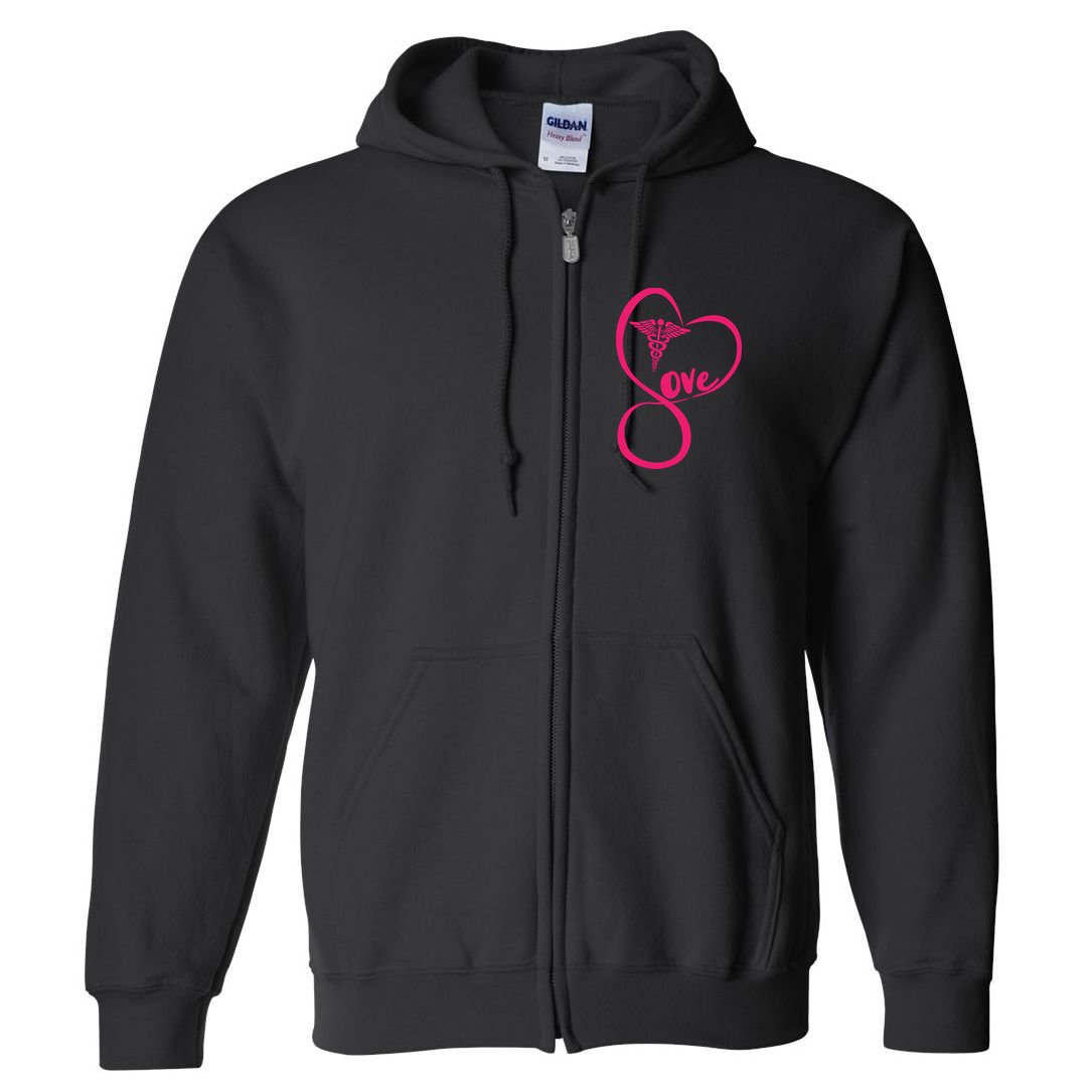 Support Love Nurses Full Zip Hoodie